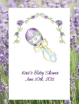 Purple Baby Rattle Seed Favors