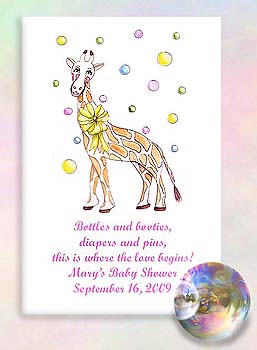 Giraffe with Bubbles Seed Favors