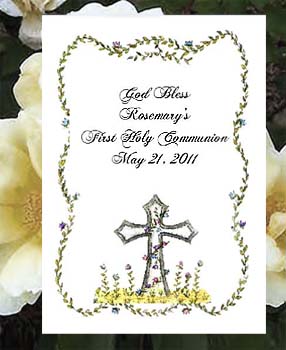 Holy Cross with Flowers Seed  Favors