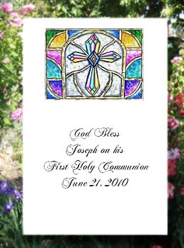Stained Glass Cross Religious Seed  Favors