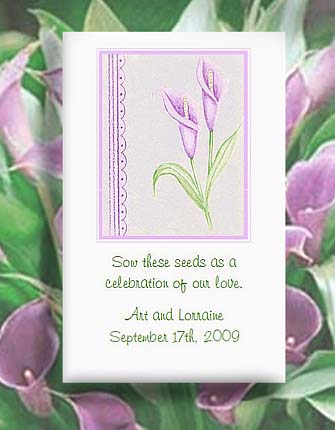Calla Lilies Design Seed Favors
