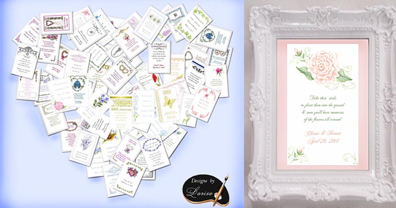 Flower Seed Favors and Tea Packets custom personalized and plantable